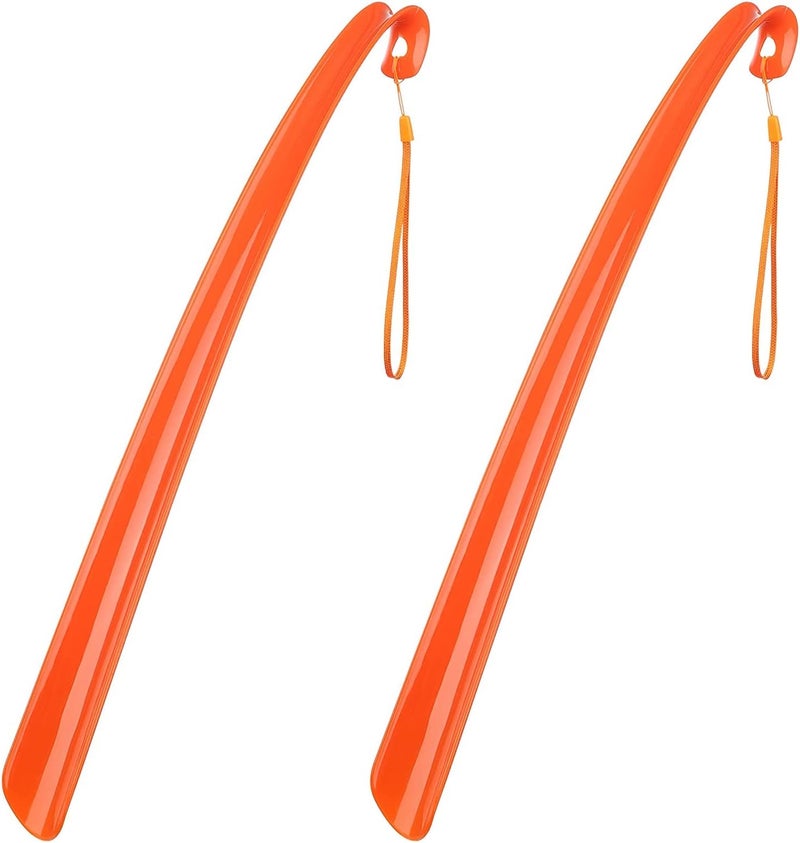PCEEL Shoe Horn Long Handle Super Strong Plastic/Genuine Wood with Lanyard,Shoehorn Fit for Men,Women,Seniors,Kids - Image 1